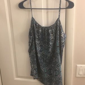 Time and Tru blue/green/yellow pattern tank size L